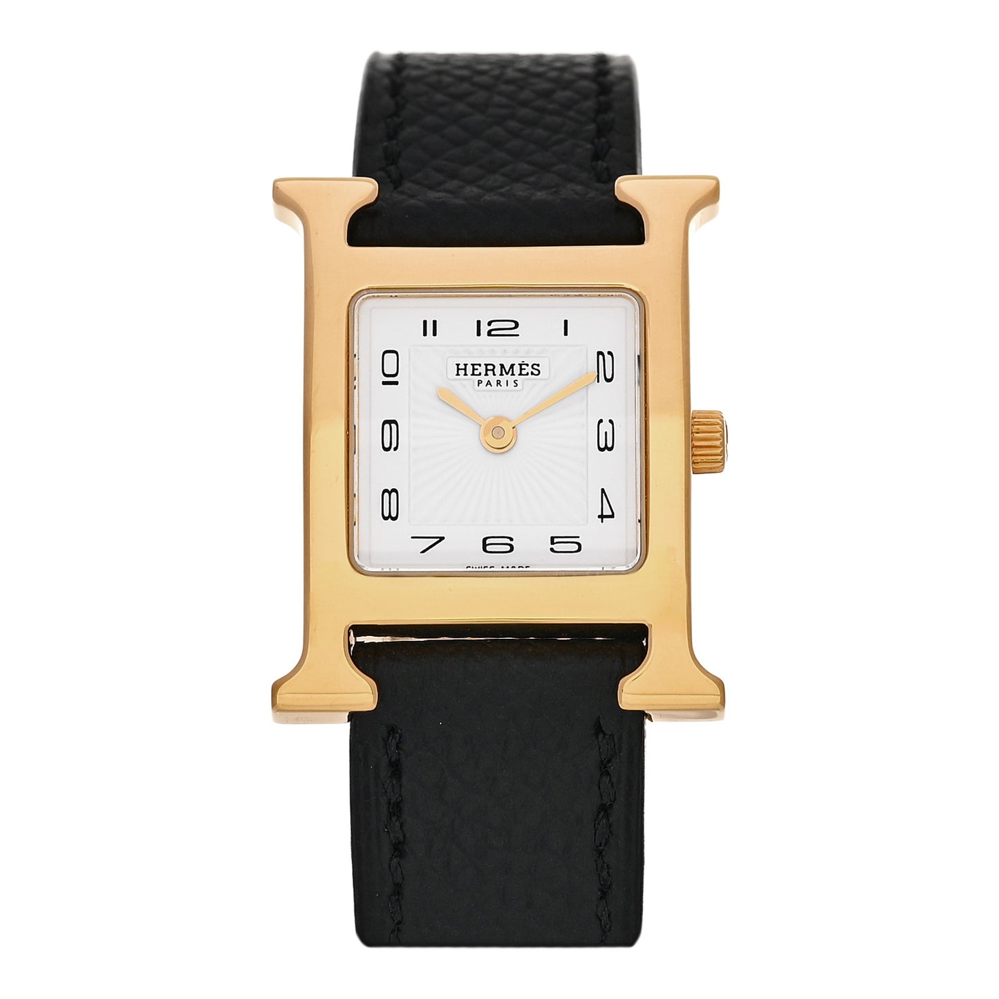 Stainless Steel Epsom 21mm Heure H Hour Quartz Watch Noir