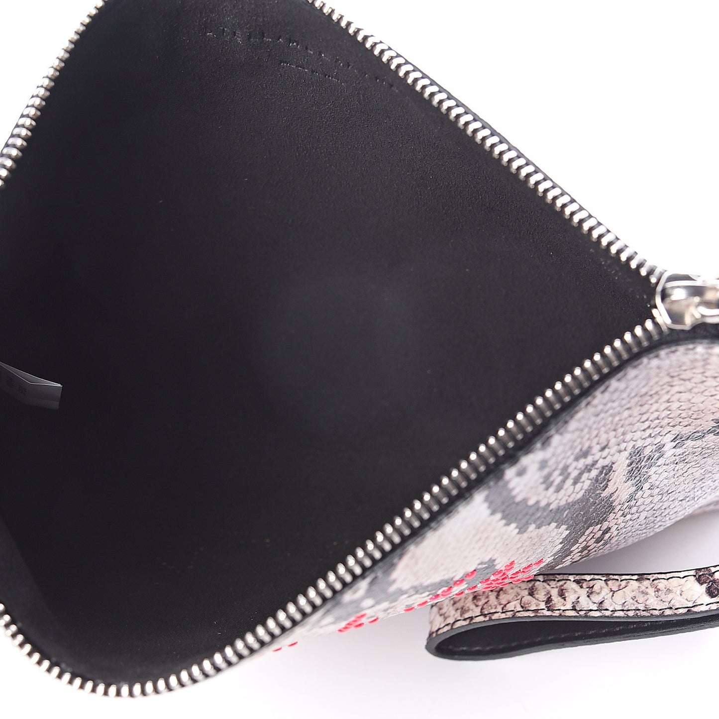 Eco Python Soft Alter Nappa Perforated Logo Pouch Brown