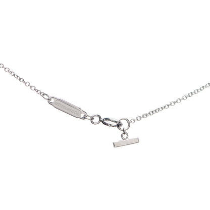 Tiffany 18K White Gold Blue Sapphire Wave Pendant Necklace 4 of 5