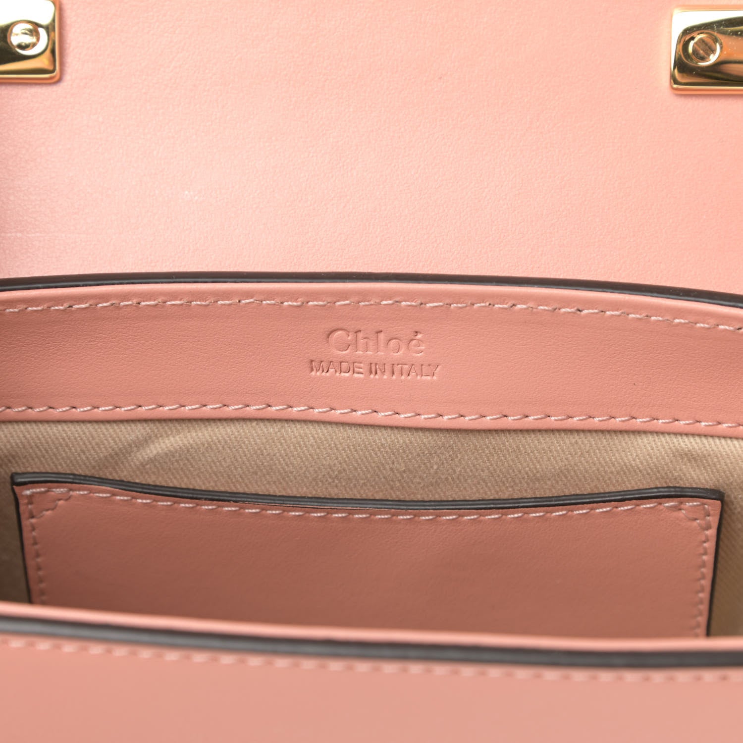 Chloe Shiny Calfskin Goatskin Mini C Double Carry Fallow Pink 6 of 12