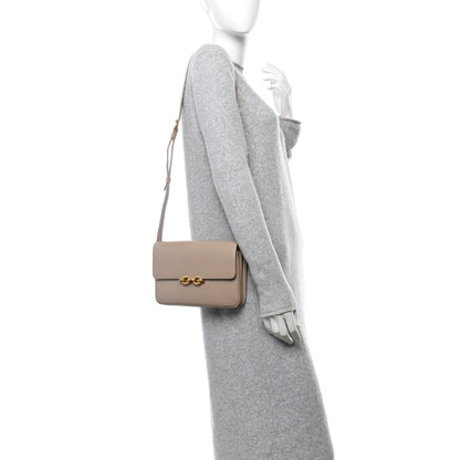 Saint Laurent Smooth Calfskin Le Maillon Satchel Dark Beige 2 of 13