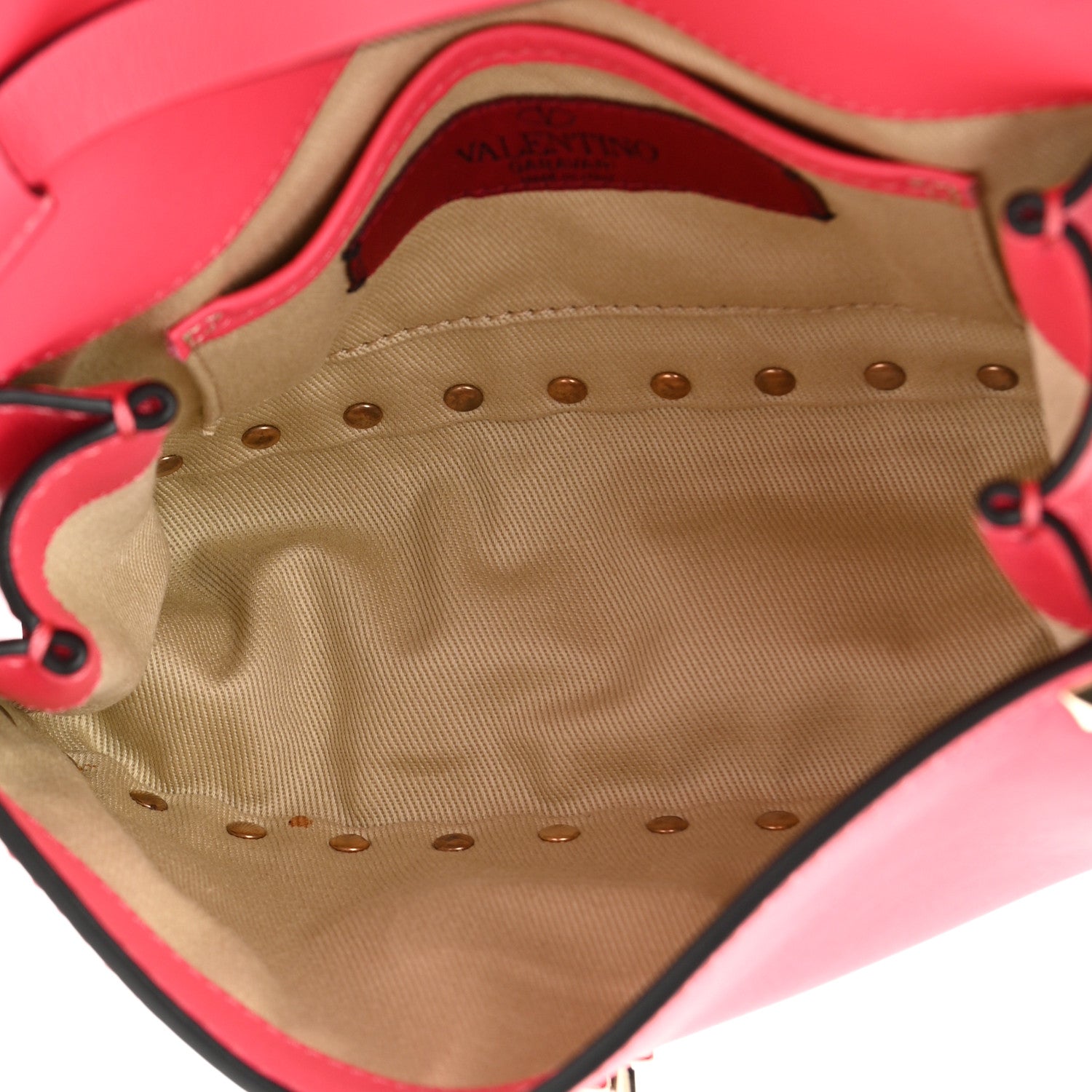 Valentino Garavani Vitello Mini Rockstud Flap Saddle Crossbody Bag Deep Rose 5 of 10