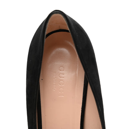 Gucci Kid Scamosciato GG Marmont Fringe 50mm Loafer Pumps 39.5 Black 7 of 11