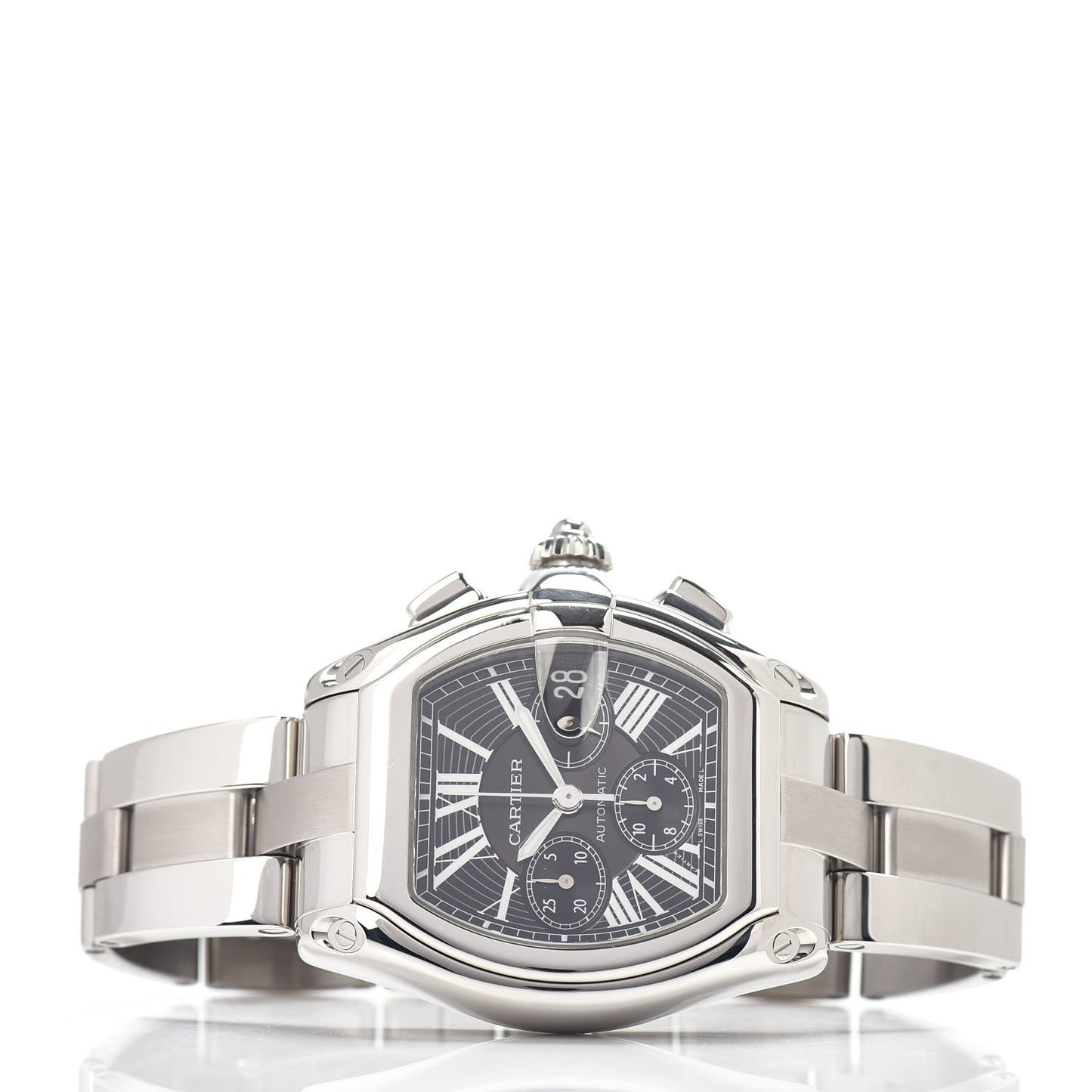 Stainless Steel 42mm Roadster Chronograph Automatic Watch Black
