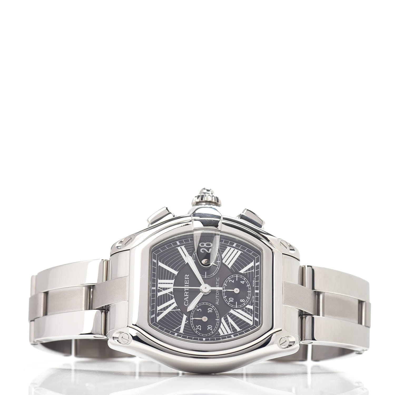 Cartier Stainless Steel 42mm Roadster Chronograph Automatic Watch Black 2 of 4