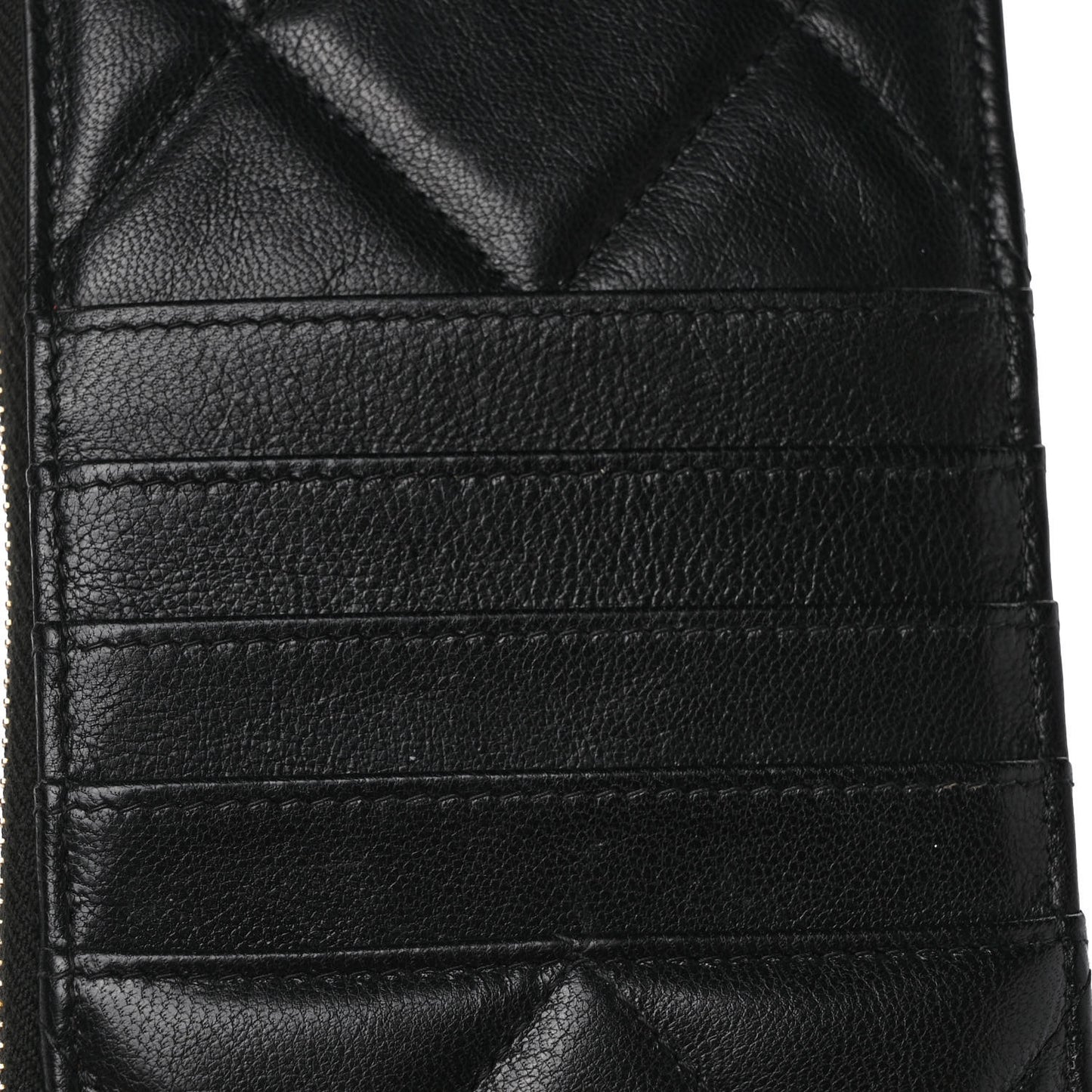 Goatskin Quilted Chanel 19 Flat Wallet Pouch Black