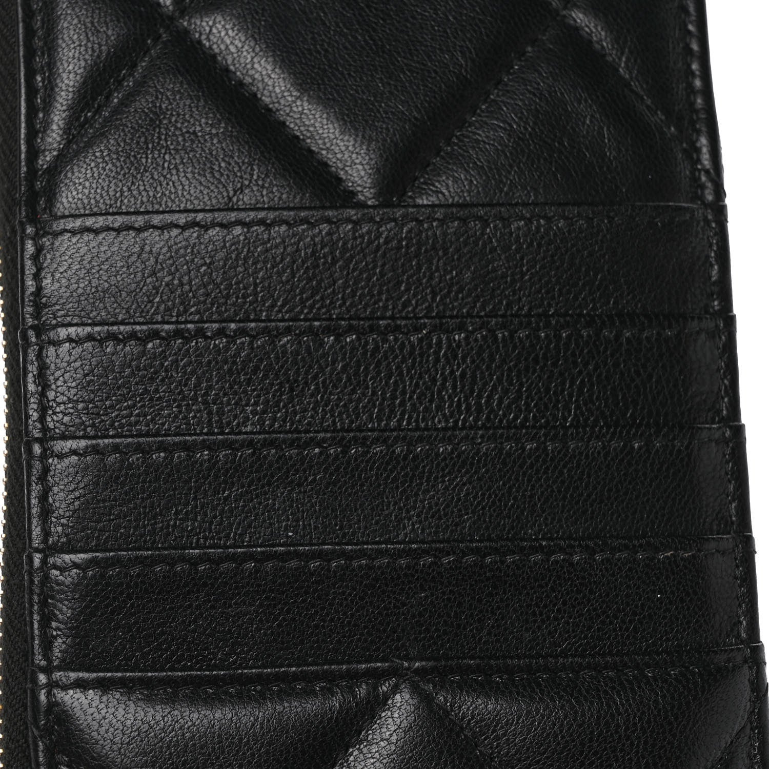 Chanel Goatskin Quilted Chanel 19 Flat Wallet Pouch Black 8 of 9