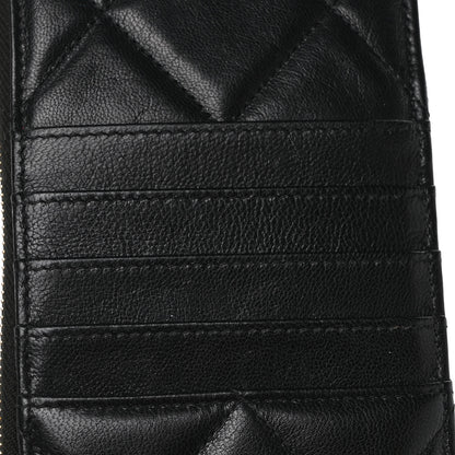 Chanel Goatskin Quilted Chanel 19 Flat Wallet Pouch Black 8 of 9