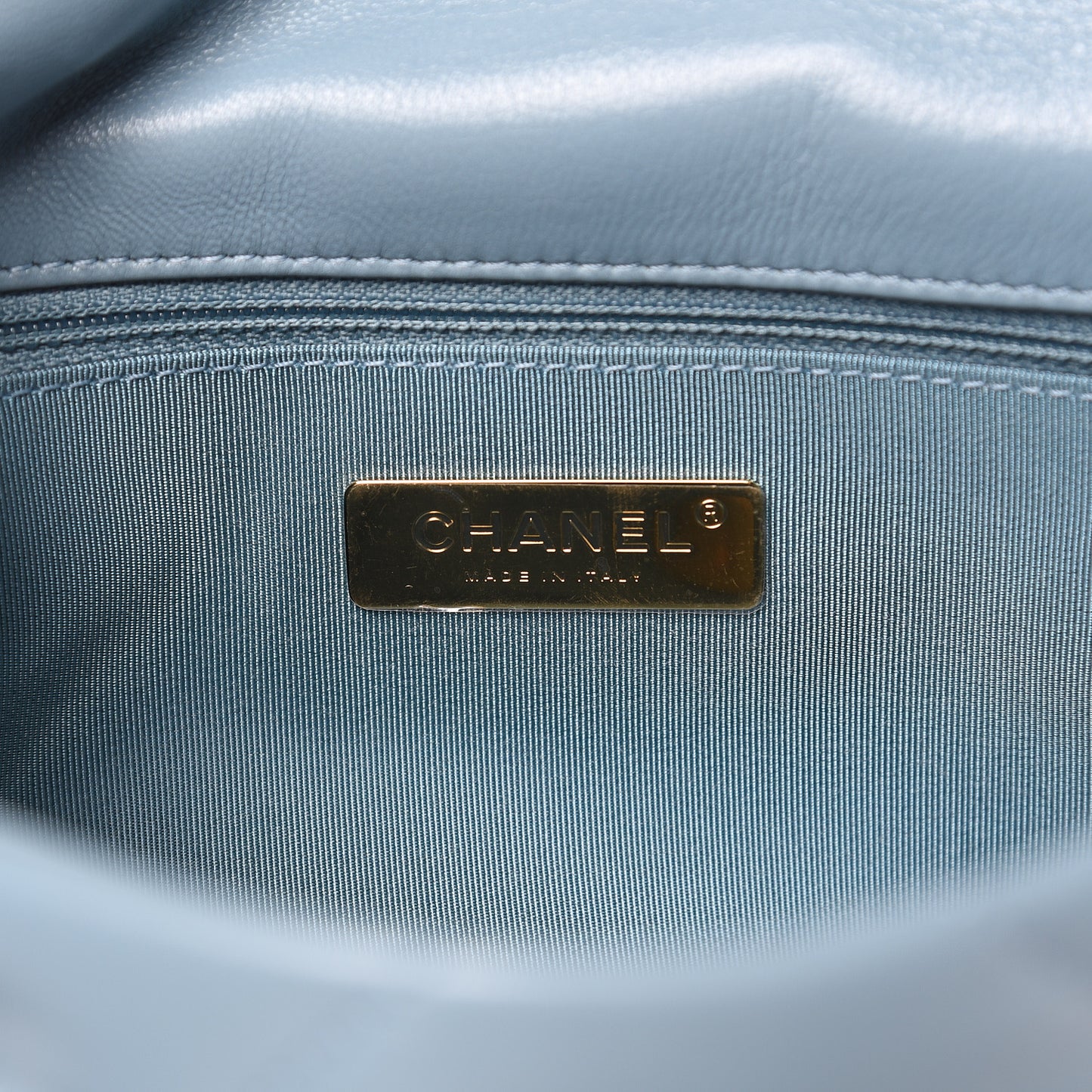 Goatskin Quilted Medium 19 Flap Blue