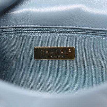 Chanel Goatskin Quilted Medium 19 Flap Blue 6 of 11
