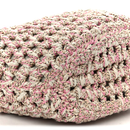 Chanel Mixed Fibers Calfskin Crochet Small Shopping Bag Beige Pink 9 of 11