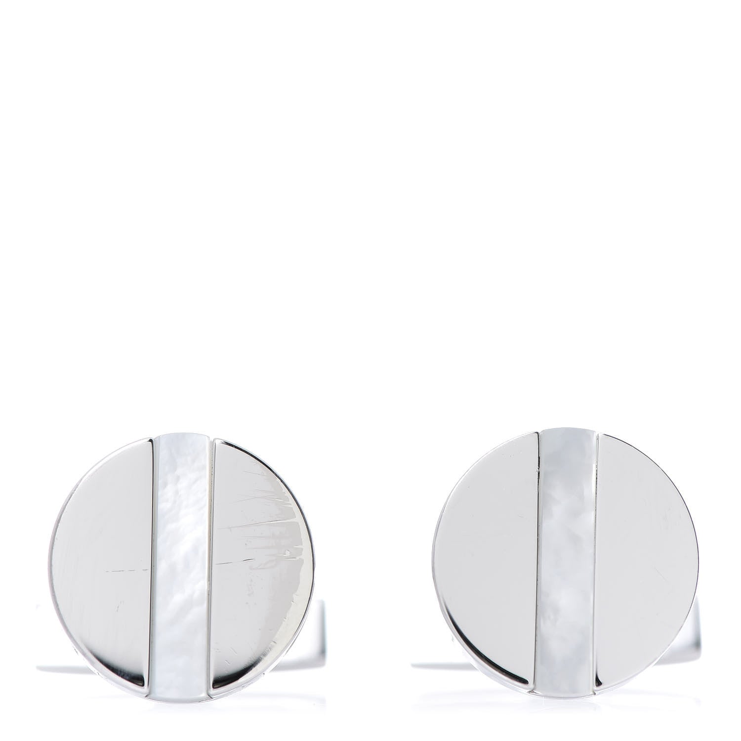Cartier Sterling Silver Mother of Pearl LOVE Cufflinks 1 of 5