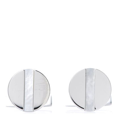 Cartier Sterling Silver Mother of Pearl LOVE Cufflinks 1 of 5