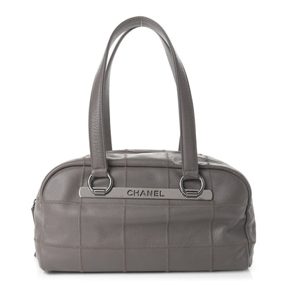 Chanel Caviar Square Stitched Bowler Grey 1 of 10
