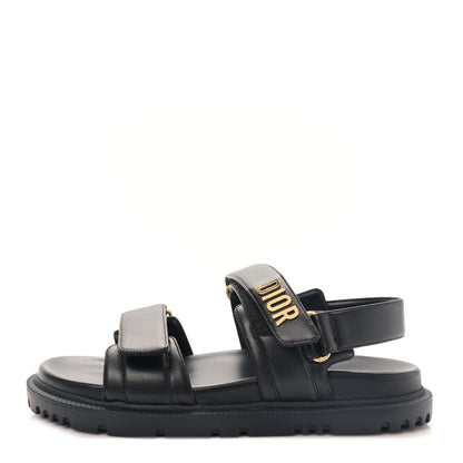 Christian Dior Lambskin Dioract 10mm Sandals 37 Black 1 of 8