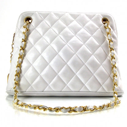 Chanel Lambskin Quilted Shoulder Bag White 1 of 11