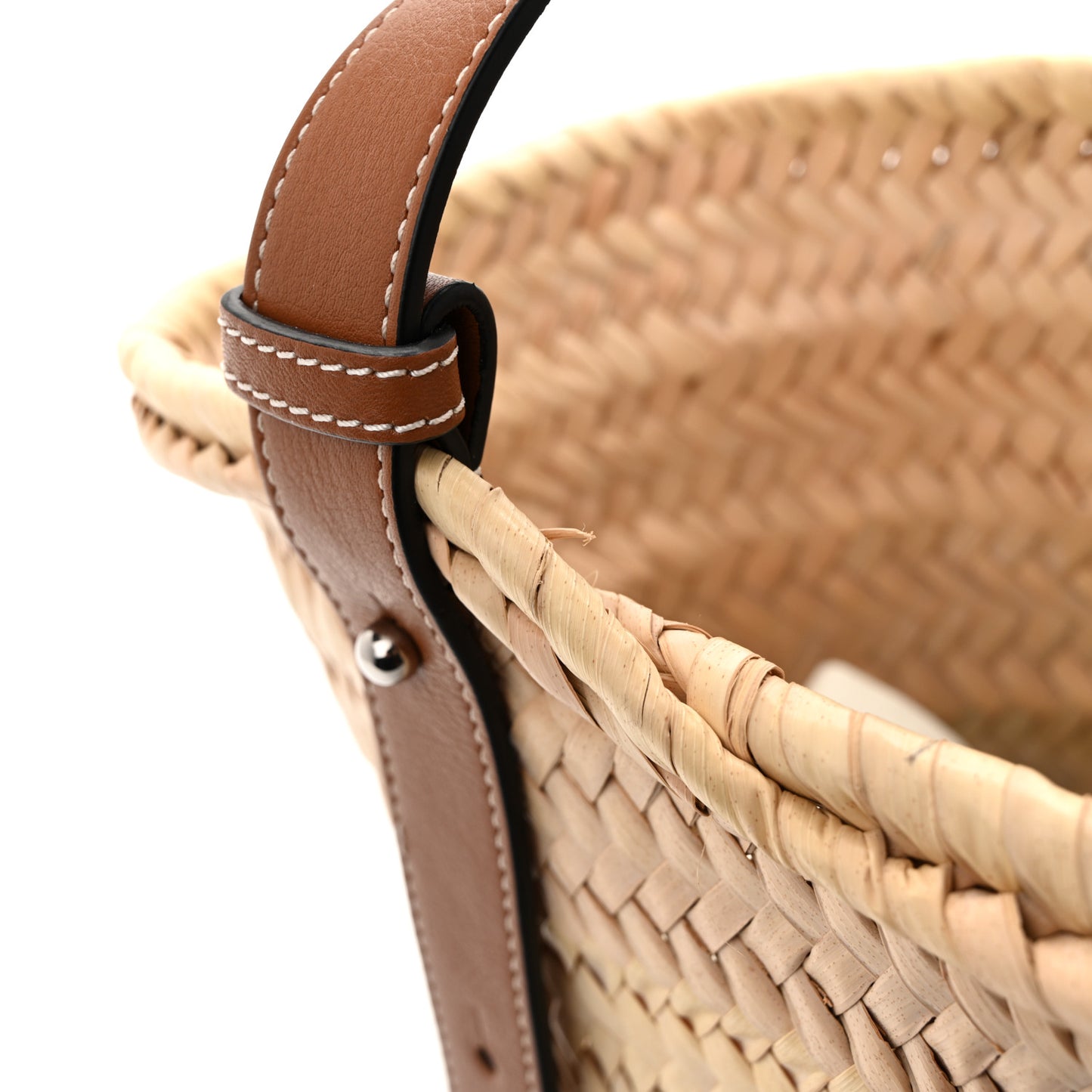Raffia Small Basket Tote Bag Natural Tan