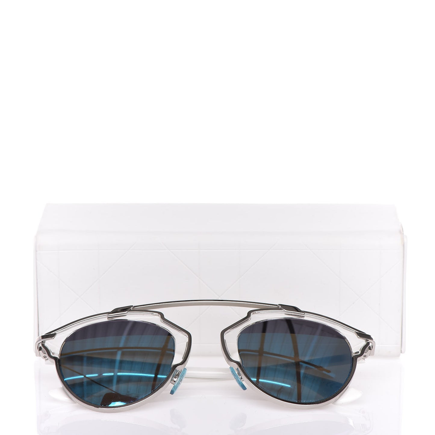 Mirrored So Real Sunglasses Crystal Silver White