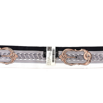 Hermes Silk Bride De Cour Twilly Black White Or Rose 3 of 3