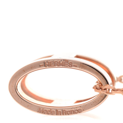 Hermes Lacquered Rose Gold Pop H Pendant Necklace Marron Glace 5 of 7