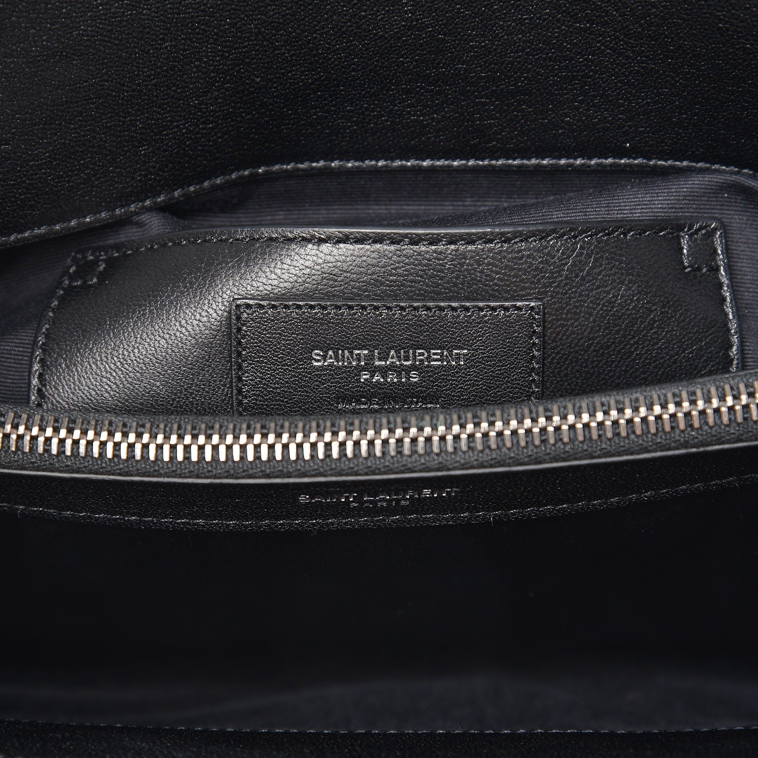 Saint Laurent Sheepskin Matelasse Chevron Monogram Large College Satchel Black 9 of 9