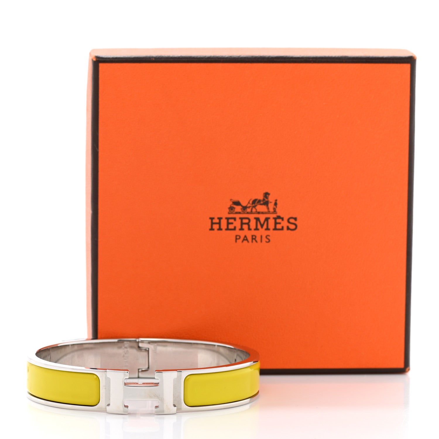 Hermes Enamel Narrow Clic Clac H Bracelet GM Chartreuse 6 of 6