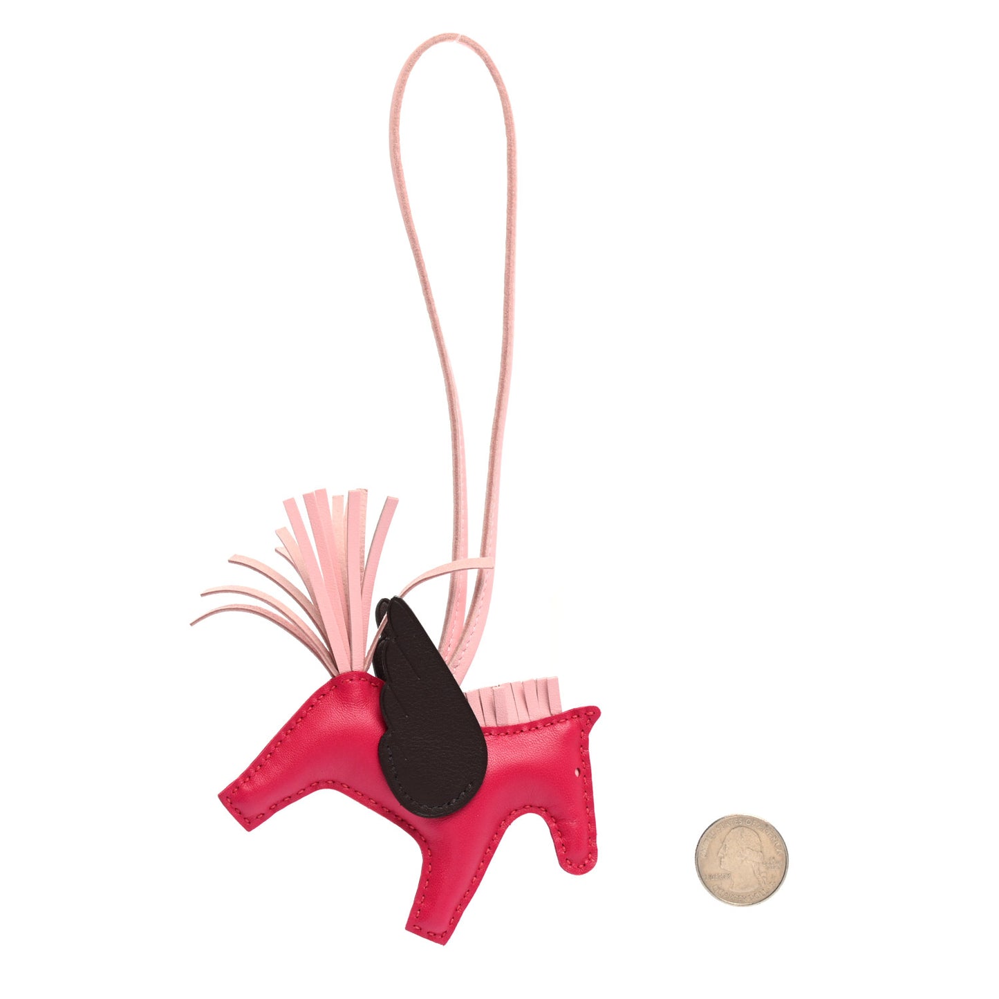 Milo Lambskin Grigri Rodeo Pegase Horse Bag Charm PM Framboise Rose Sakura Rouge Sellier