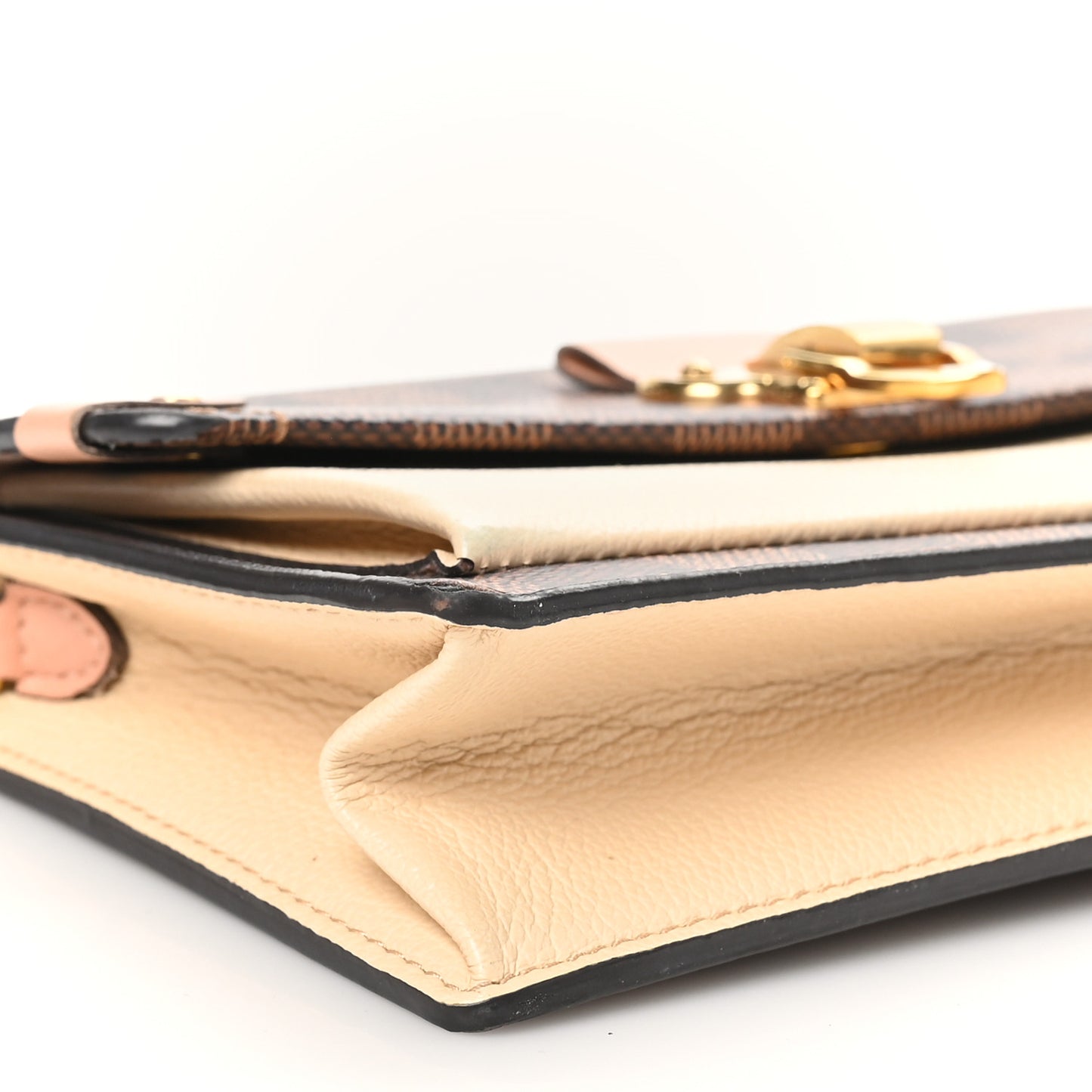 Damier Ebene Vavin Chain Wallet Creme