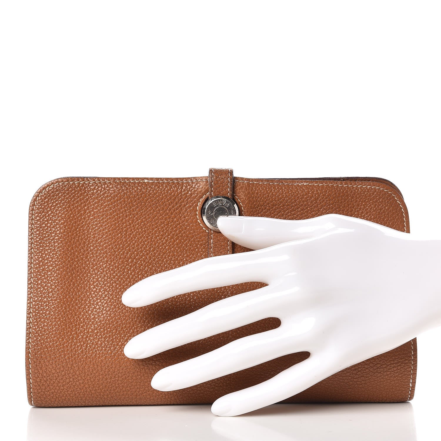Hermes Taurillon Clemence Dogon Duo Wallet Gold 2 of 12