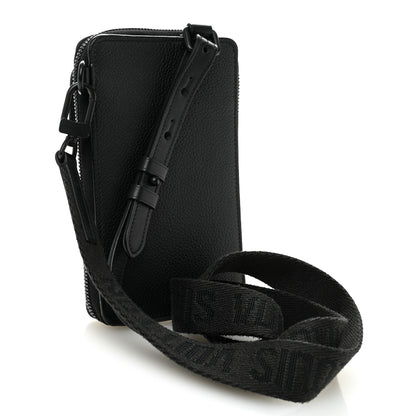 Louis Vuitton Grained Calfskin Aerogram Phone Pouch Black 3 of 9
