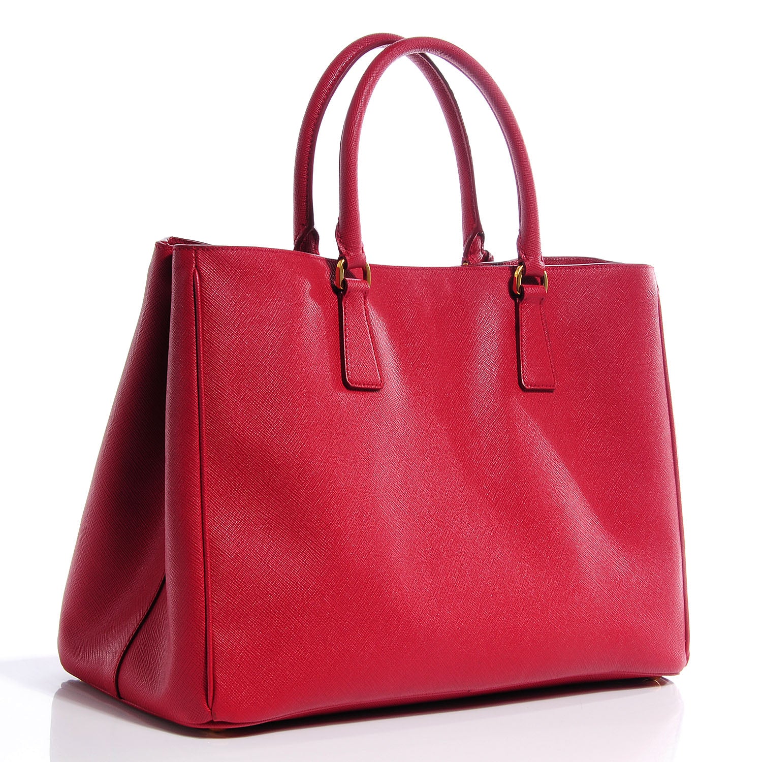 Prada Saffiano Lux Large Tote Fuoco 3 of 9