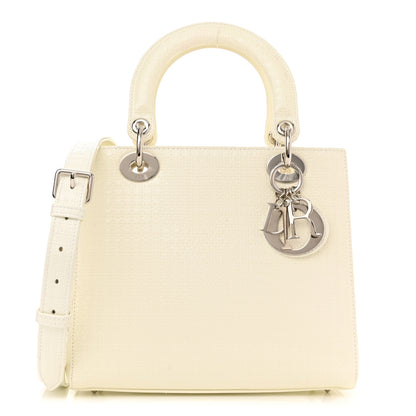 Christian Dior Patent Micro-Cannage Medium Lady Dior White 1 of 12