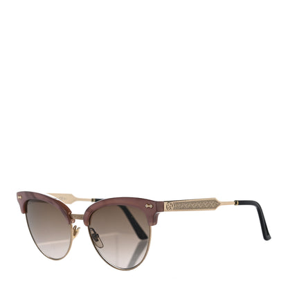 Gucci Round Metal GG0074S Sunglasses Black Gold 1 of 6