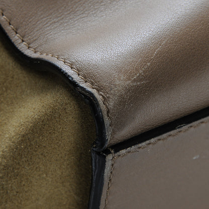 Celine Smooth Calfskin Suede Medium Tri-Color Trapeze Olive 8 of 11