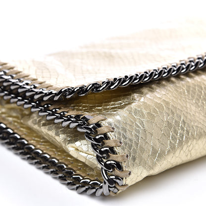 Stella McCartney Metallic Alter Snakeskin Falabella Clutch Gold 8 of 10