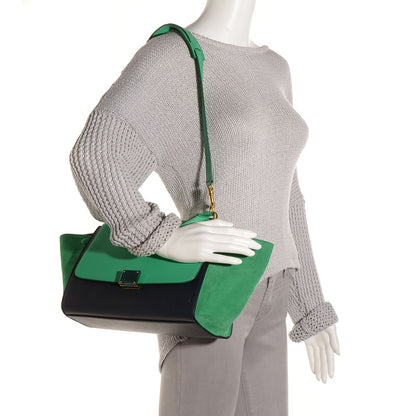 Celine Smooth Calfskin Suede Small Bi-Color Trapeze Palm 2 of 9