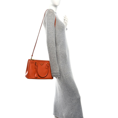 Prada Saffiano Lux Small Galleria Double Zip Tote Papaya 2 of 10