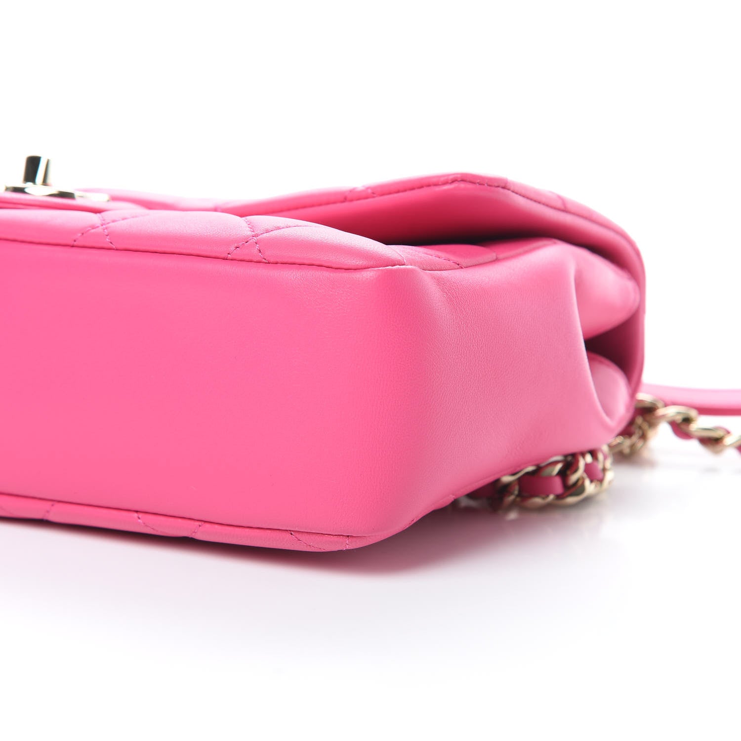 Chanel Lambskin Quilted Resin Bi-Color Chain Flap Bag Pink 10 of 11