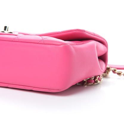 Chanel Lambskin Quilted Resin Bi-Color Chain Flap Bag Pink 10 of 11