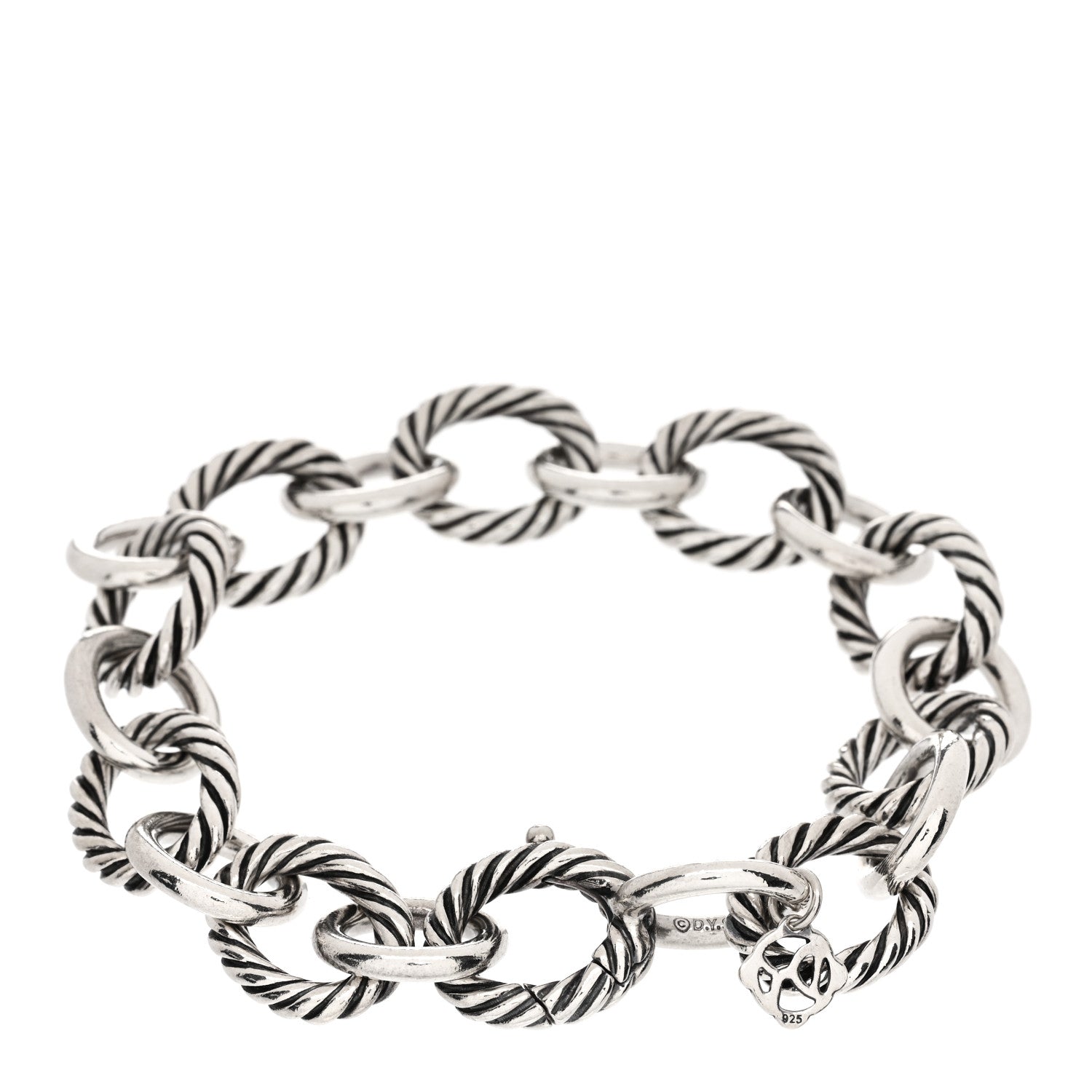 David Yurman Sterling Silver 12mm Large Oval Link Bracelet 2 of 3