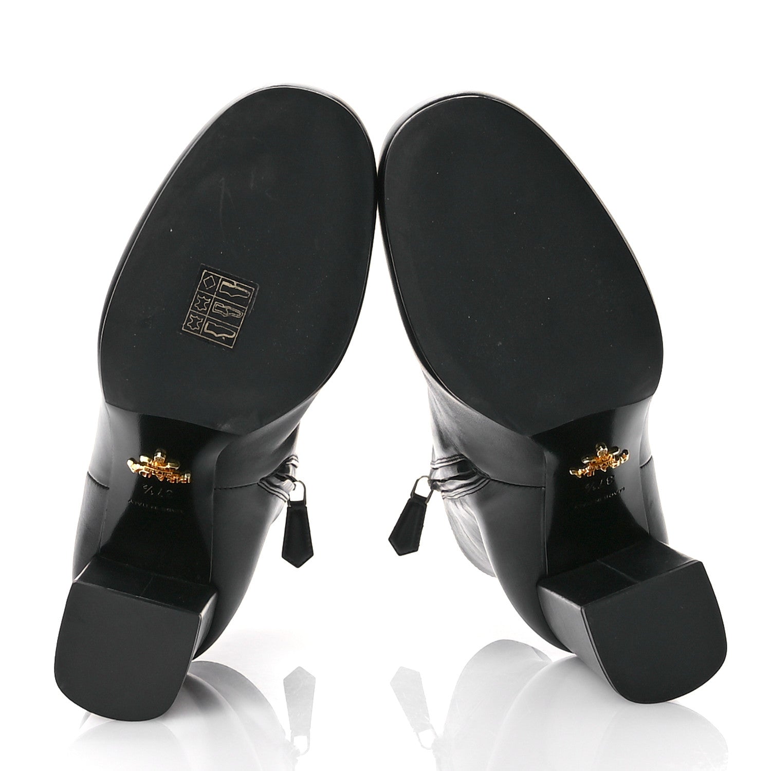 Prada Vitello Ankle Boots 37.5 Black 6 of 8