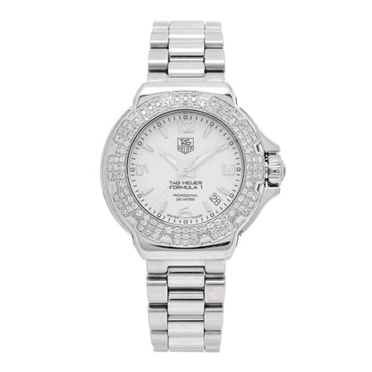 Tag Heuer Stainless Steel Diamond Bezel 35mm Formula 1 Lady Quartz Watch White WAC1215-0 1 of 5