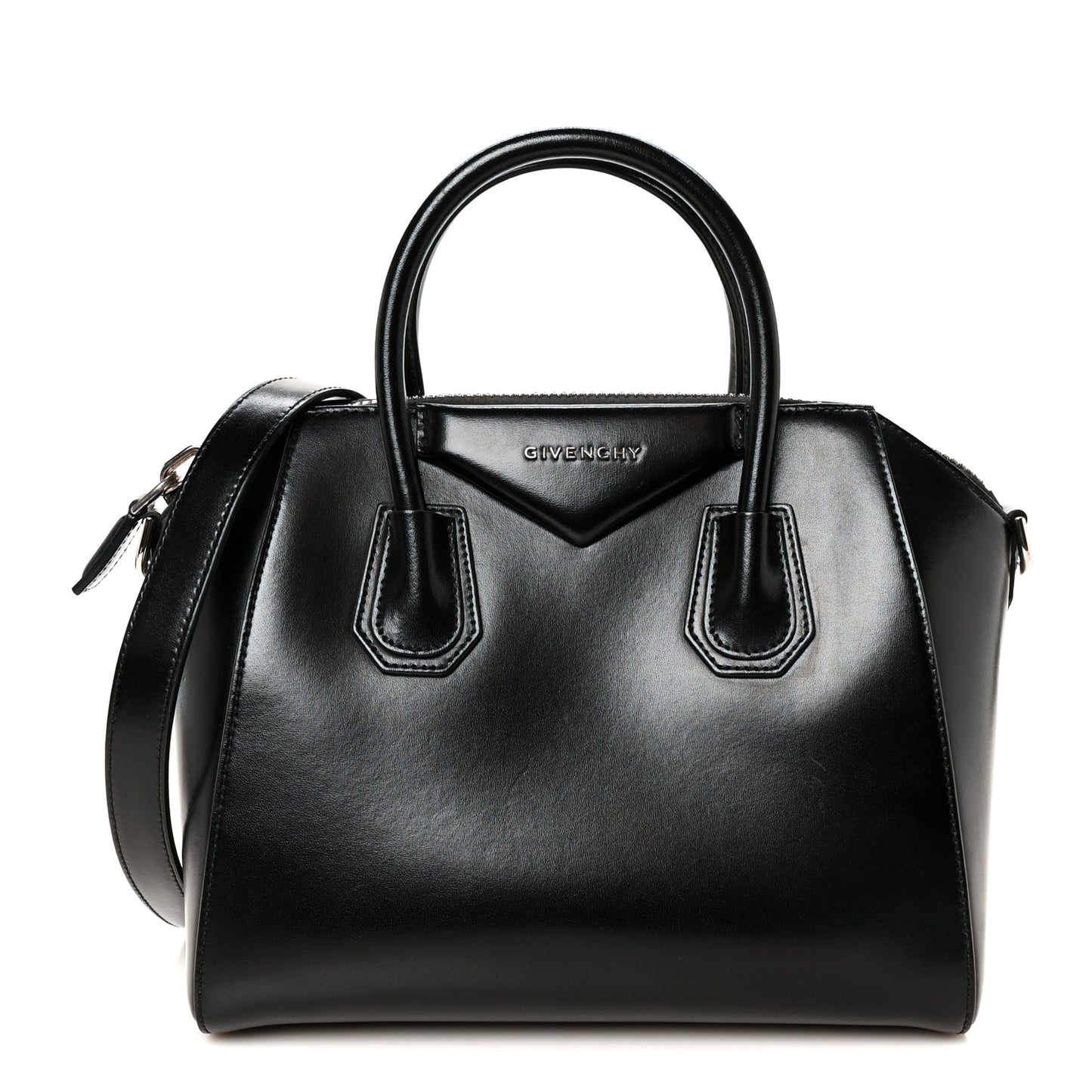 Shiny Lord Calfskin Small Antigona Black