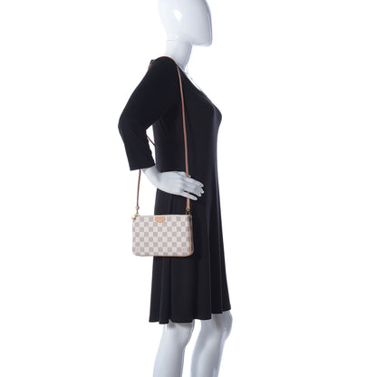 Louis Vuitton Damier Azur Double Zip Pochette 2 of 9