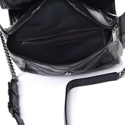 Saint Laurent Crinkled Calfskin Matelasse Monogram Niki Body Bag Black 4 of 4