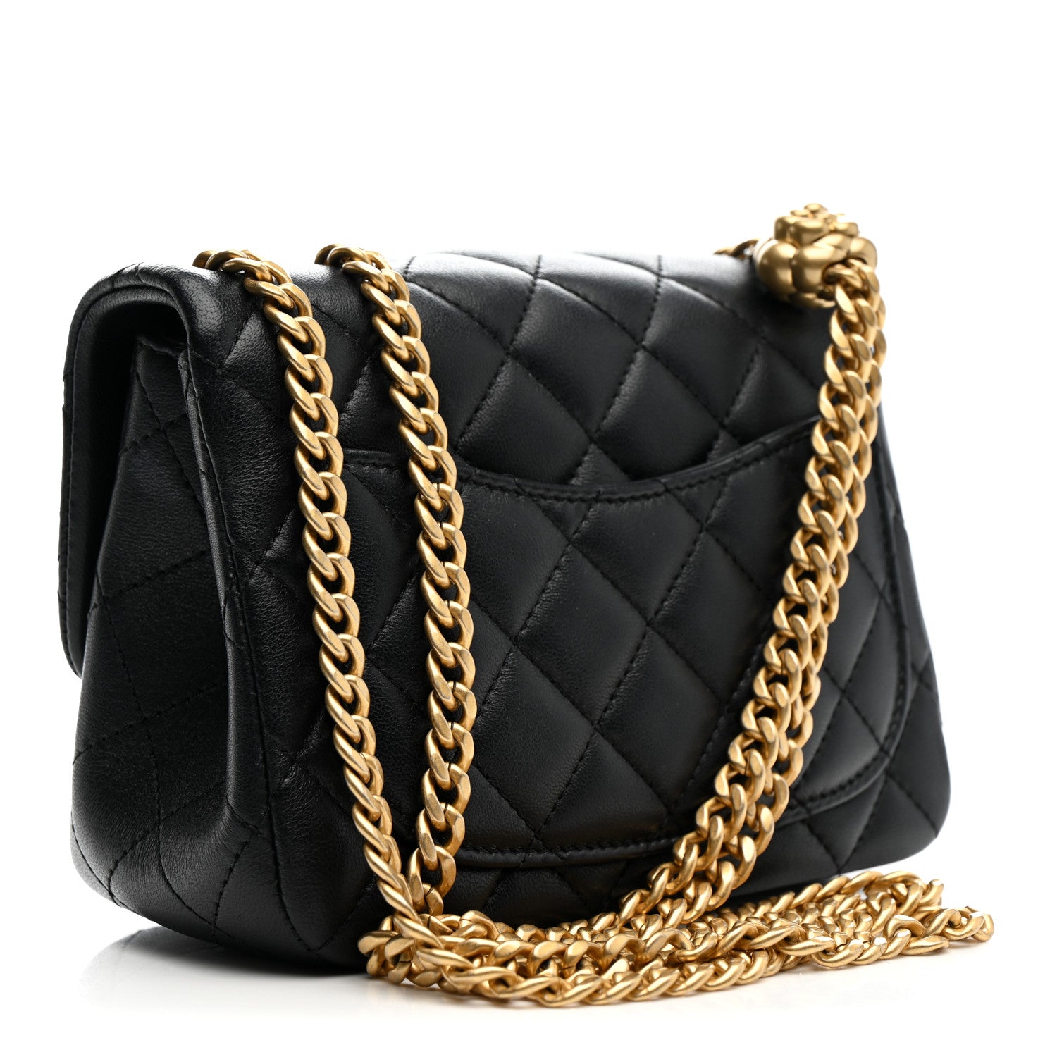 Chanel Lambskin Quilted Mini Sweet Camellia Flap Black 3 of 11