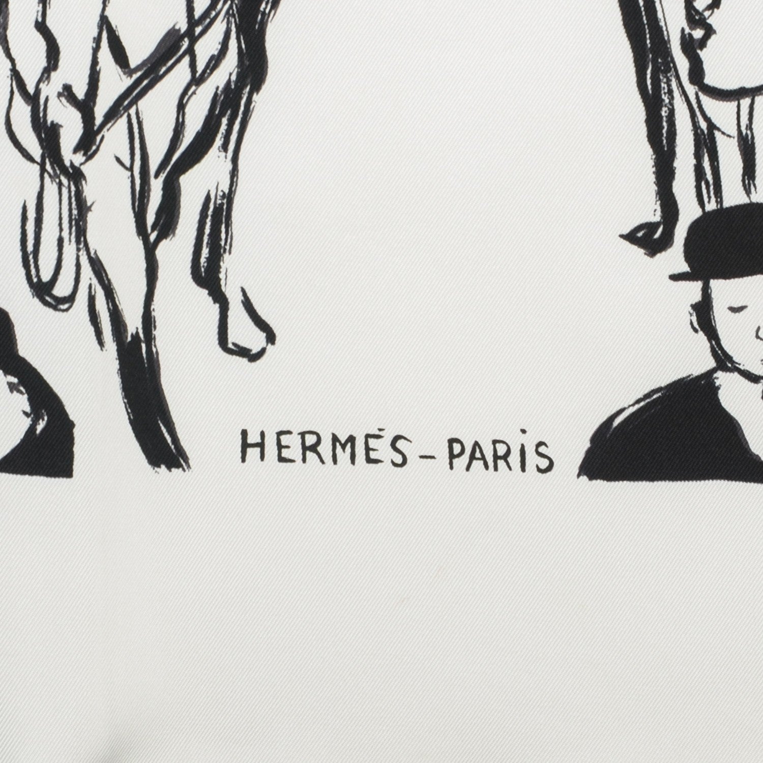 Hermes Silk Paddock Scarf 90 Blanc Noir Blanc 3 of 6