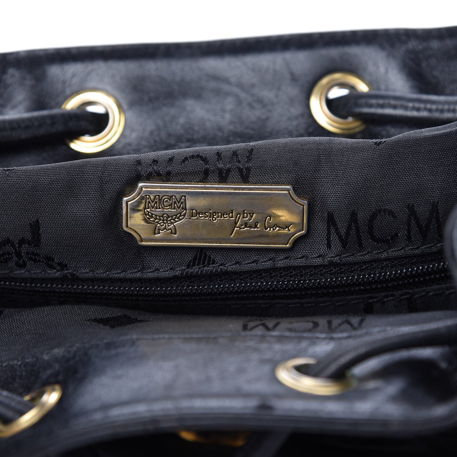 MCM Calfskin Quilted Studded Backpack Black 8 of 9
