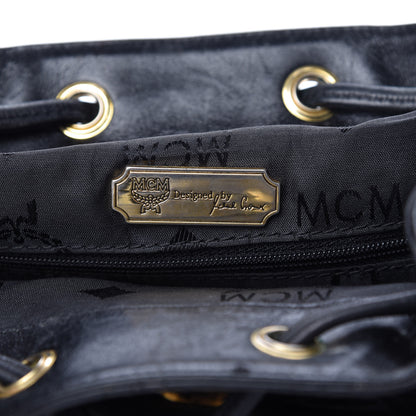 MCM Calfskin Quilted Studded Backpack Black 8 of 9