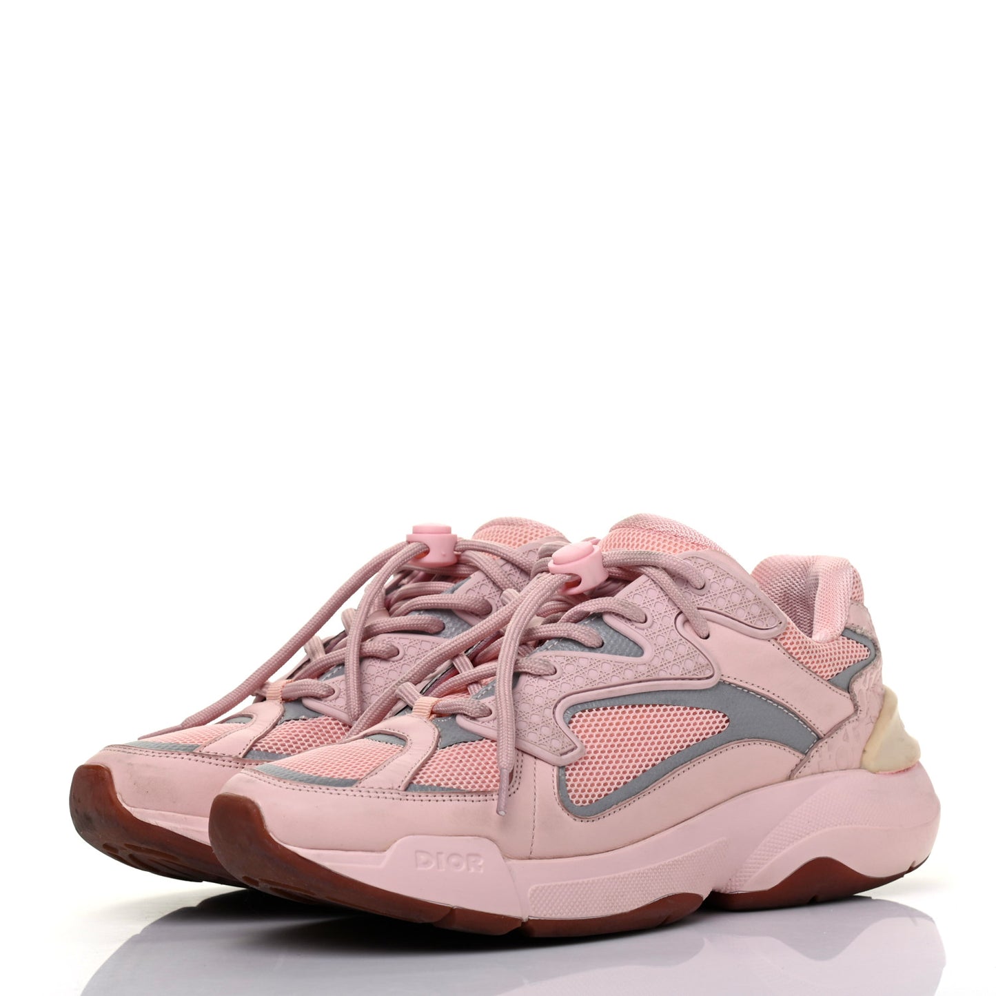 Calfskin Mesh Cannage B24 Low Top Sneakers 38 Pink
